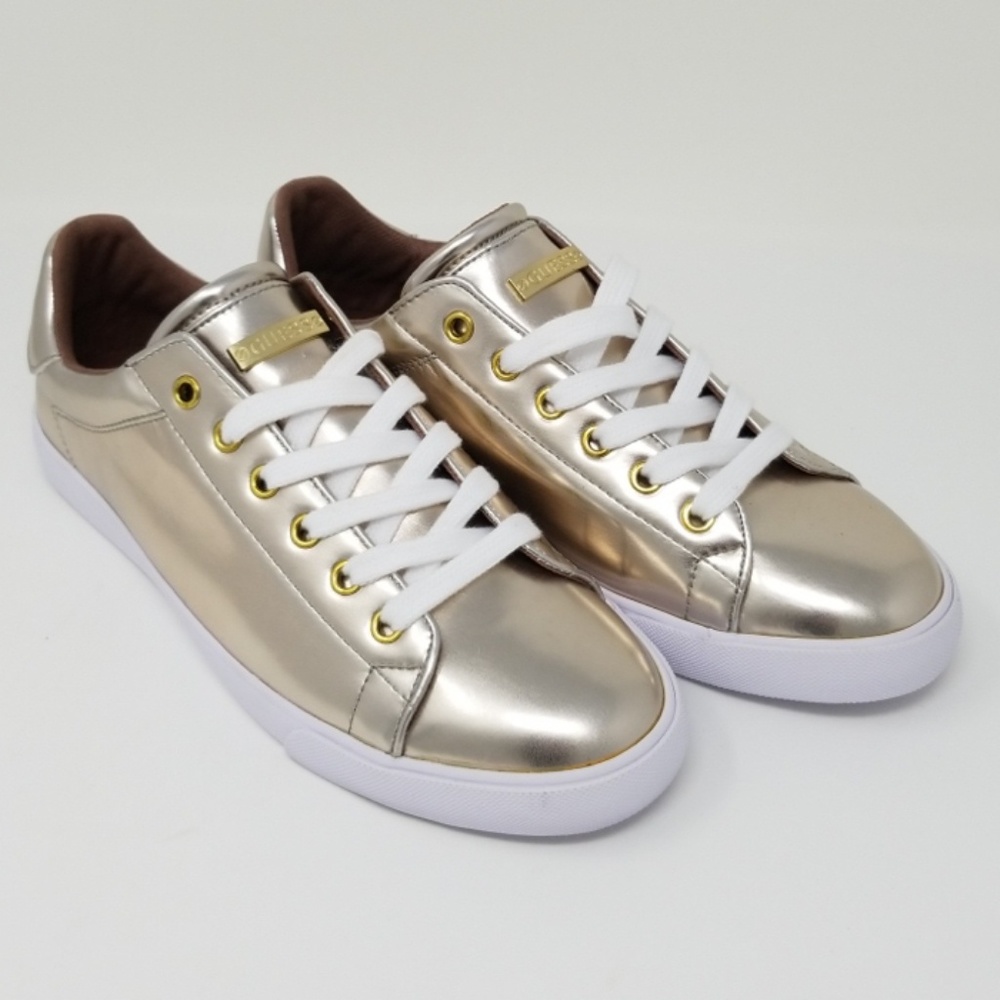 Guess Womens Sneaker Walking Gold Metallic Platfor